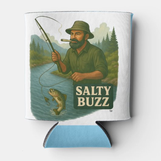 Trout Fishing Salty Buzz 缶クーラー (正面)