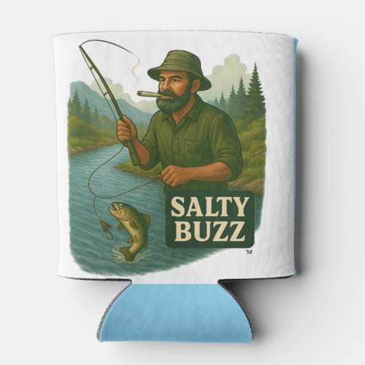 Trout Fishing Salty Buzz 缶クーラー (裏面)