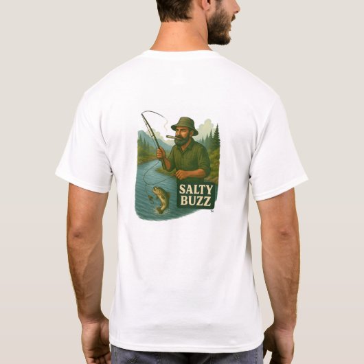 Trout Fishing Salty buzz Tシャツ (裏面)