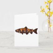 Trout Fly Fishing Forest Nature Wildlife Fisherman カード (黄色い花)