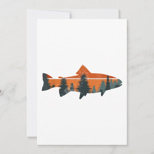 Trout Fly Fishing Nature Outdoor Fisherman 招待状 (正面)