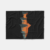 Trout Fly Fishing Nature Outdoor Fisherman Gift  フリースブランケット (正面(横))