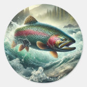 Trout Illustration  ラウンドシール (正面)
