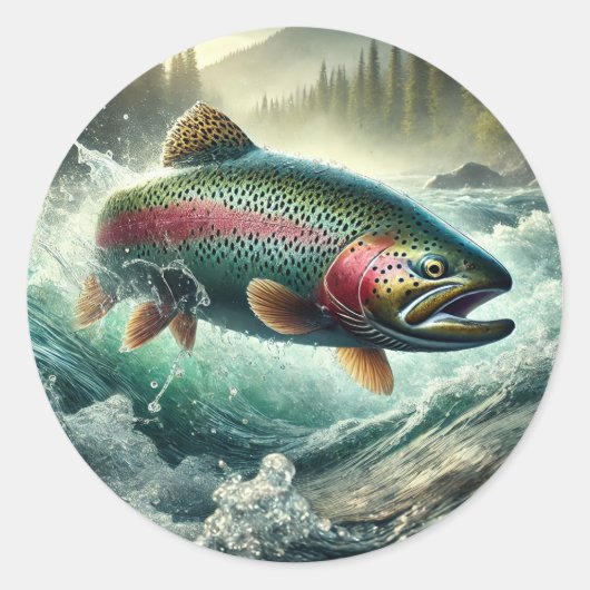 Trout Illustration  ラウンドシール (正面)