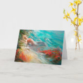 Trouvailleの人魚の郵便はがき カード (黄色い花)