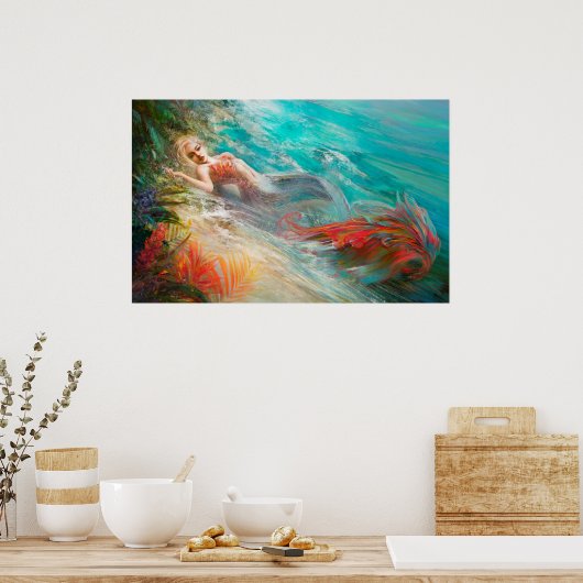 Trouvaille人魚のポスター ポスター (キッチン)