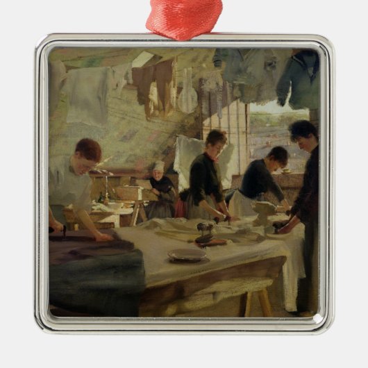 Trouville 1888年のアイロンをかける研修会 メタルオーナメント (正面)