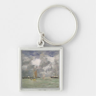 Trouville、c.1892-96 (パネルの油)の満潮 キーホルダー