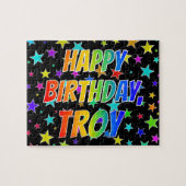 「TROY」名、おもしろい「ハッピーバースデー」 ジグソーパズル (横)