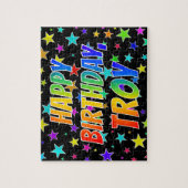 「TROY」名、おもしろい「ハッピーバースデー」 ジグソーパズル (縦)