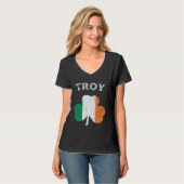 TROY NEW YORK Irish American Shamrock Badge Tシャツ (正面フル)