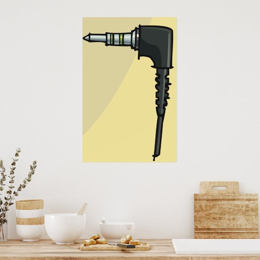 TRRSオーディオジャックコネクタ技術ガジェットイラストレーション ポスター (キッチン)