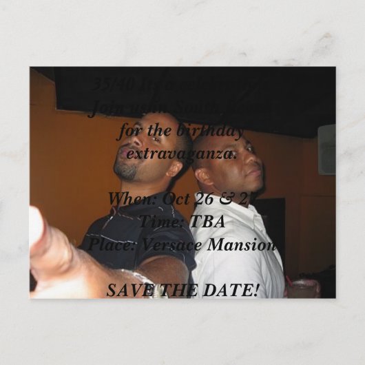 Truおよびkenny、35/40お祝い。 私達を…結合して下さい インビテーションポストカード (正面)