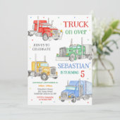 Truck Boy Birthday Invitation 招待状 (スタンド正面)
