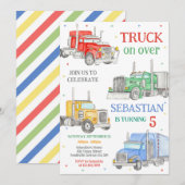 Truck Boy Birthday Invitation 招待状 (正面/裏面)