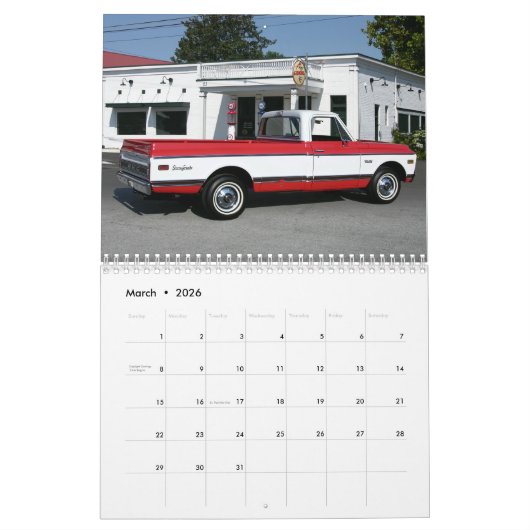 Truck Calendar 2 カレンダー (3月 2026)