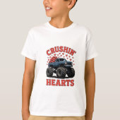 Truck Crushin’ Hearts Kids T-Shirt – Cute Valentin Tシャツ (正面)