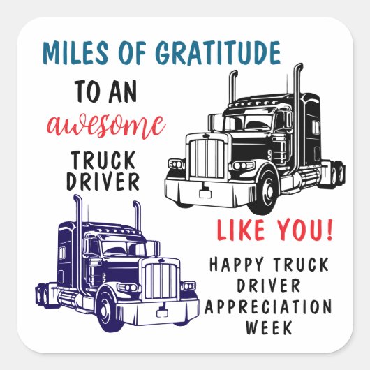 Truck Driver Appreciation Week| サンクタグ スクエアシール (正面)