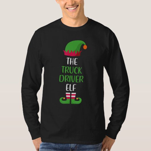Truck Driver Elf Family Matching Group Christmas P Tシャツ (正面)