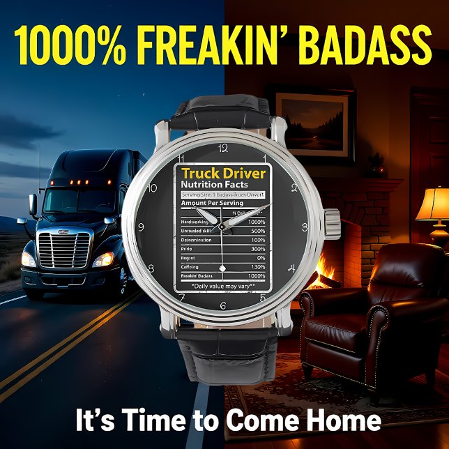 Truck Driver: Nutrition Facts Daily 腕時計 (クリエイターアップロード済み)