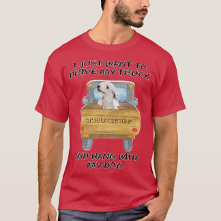 Truck Driving Dog Bedlington Terrier Tシャツ