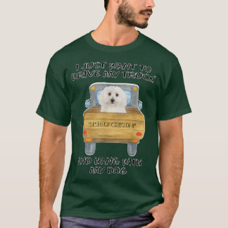 Truck Driving Dog Bichon Frises Tシャツ
