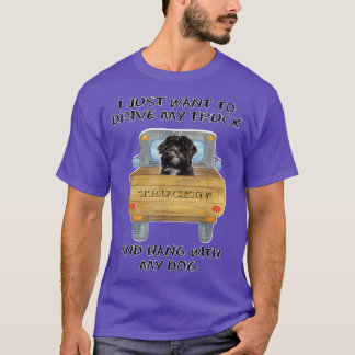 Truck Driving Dog Lhasa Apso Tシャツ