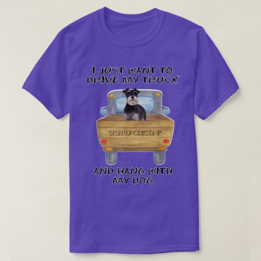 Truck Driving Dog Miniature Schnauzer 2 2808 Tシャツ (デザイン正面)