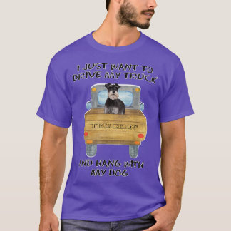 Truck Driving Dog Miniature Schnauzer 2 2808 Tシャツ