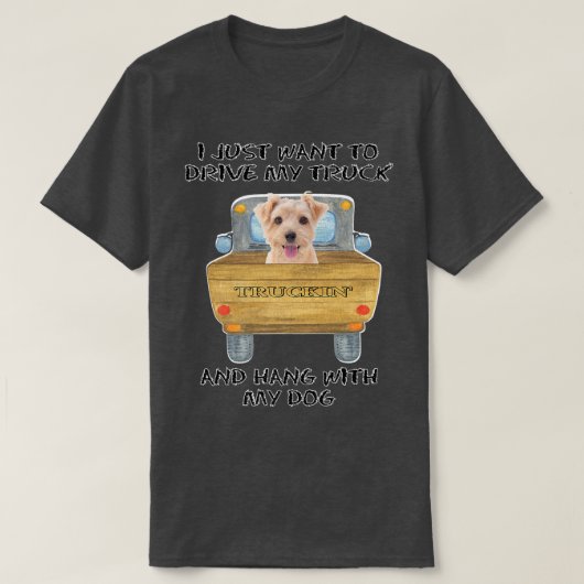 Truck Driving Dog Norfolk Terrier Tシャツ (デザイン正面)