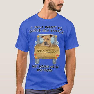 Truck Driving Dog Pitbull Tシャツ
