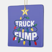 Truck Fump Minimal Art Xmas Lights And Star セラミックオーナメント (左)