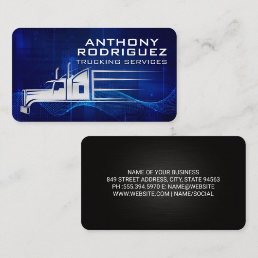 Truck in Motion | Shipping Transport 名刺 (正面/裏面)