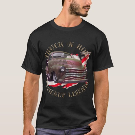 Truck n Roll 50-ties CHevy pickup truck Tシャツ (正面)