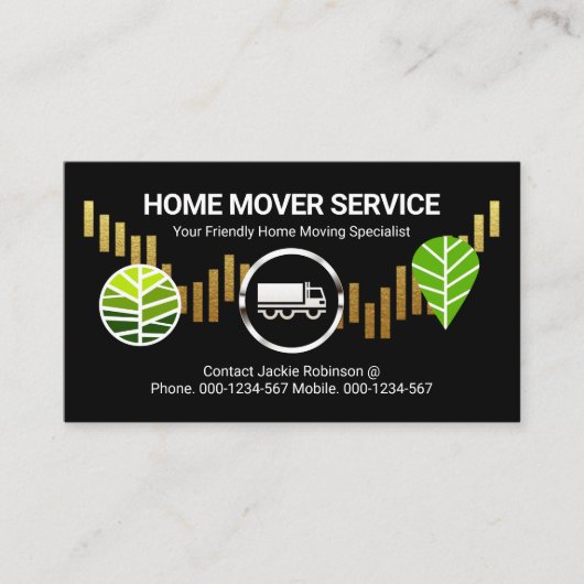 Truck On Gold Hillside Tree Landscape 名刺 (正面)