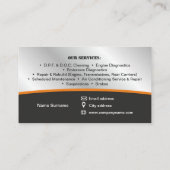 Truck Repair, Diesel Mechanic Business Card  名刺 (裏面)