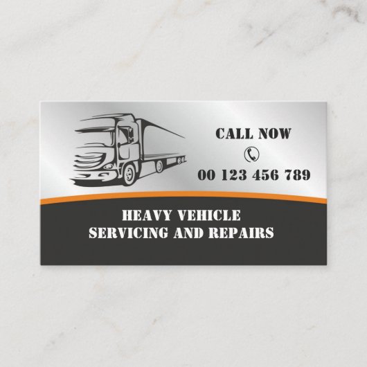Truck Repair, Diesel Mechanic Business Card  名刺 (正面)