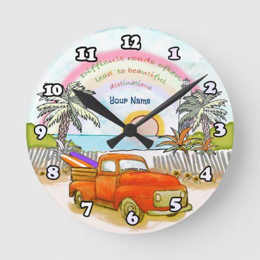 Truck Surfer lighthouse   clock ラウンド壁時計 (正面)