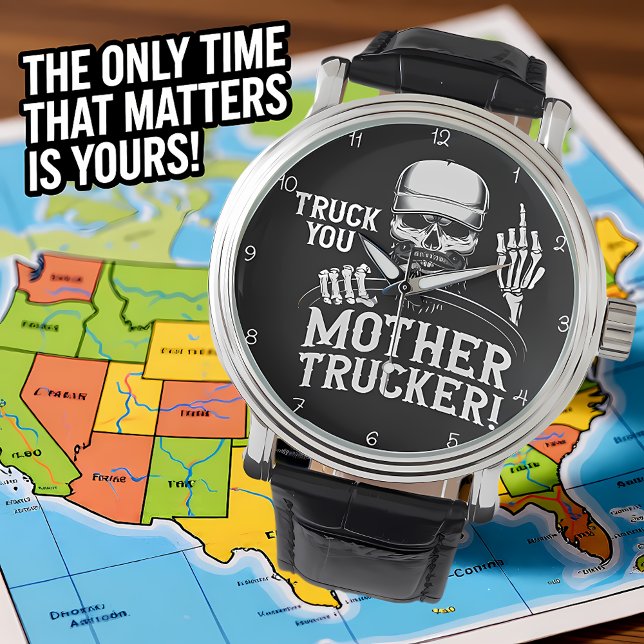 Truck You Mother Trucker Skull! 腕時計 (クリエイターアップロード済み)