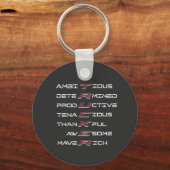 Truckerアクロスティックプロフェッショナル特性の強さ キーホルダー (正面)