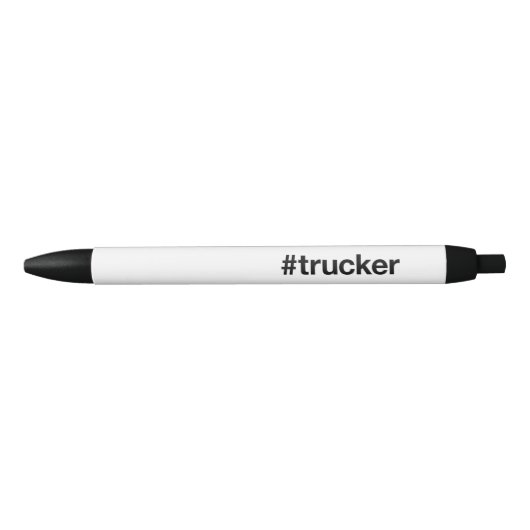 TRUCKERハッシュタグ 黒ボールペン (正面)