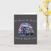 Trucker American Flag Truck Driver  カード (黄色い花)