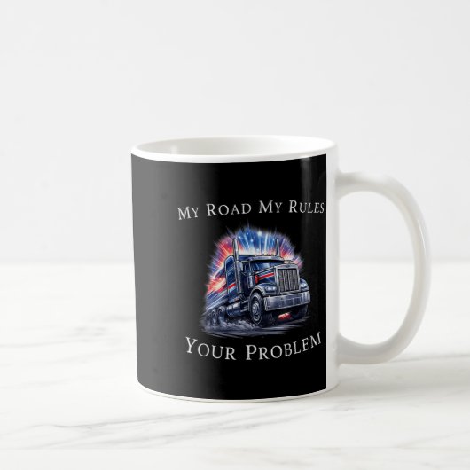 Trucker American Flag Truck Driver  コーヒーマグカップ (右)