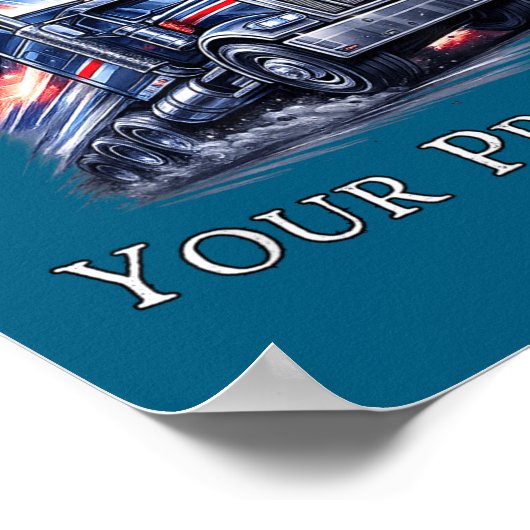 Trucker American Flag Truck Driver  ポスター (角)