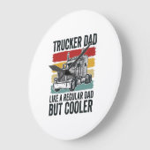 Trucker Dad Like a Regular Dad But Cooler Shirt_1 ラージ壁時計 (傾斜)