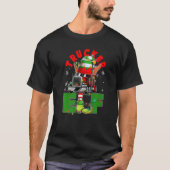 Trucker Elf Christmas Tree Light Truck Drivers Xma Tシャツ (正面)