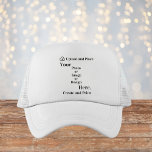 Trucker Hatあなたのデザインまたは写真のアップロード キャップ<br><div class="desc">このカスタマイズ可能なテンプレートで簡単に作成でき、デバイスから直接アートワークをアップロードできる！Zazzleのツールを使用して、画像と文字でさらにパーソナライズする。個人的な利用やビジネスのニーズ、結婚式のような特別な機会の可能性は無限である。お客様のカスタマイズデザインもしが必要か、お客様のアートワークに関するその他の製品オプションを検討したい場合は感じ、メッセージボタンを使って連絡を取りて、私は今ここに来て救済る。オプションメニューから色を選択する。</div>
