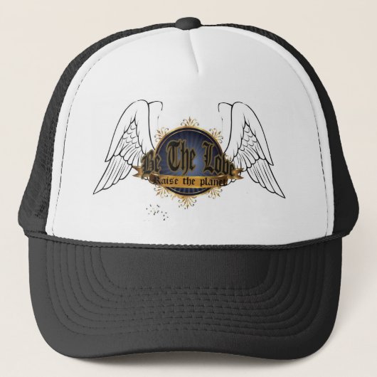 TRUCKER-HAT BE THE LOVE BLK キャップ (正面)