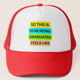 Trucker Hat red SO_THIS_IS_HOW_BEING_GRADED_FEE キャップ