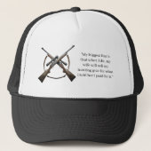 Trucker hat . With funny quote on it. キャップ (正面)